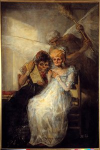 Francisco de Goya (1746-1828) 1808 Sun tarafından Zaman veya Eski Resim. 1,81x1,25 m Lille, güzel sanatlar müzesi - Time or the Old Women. Francisco de Goya