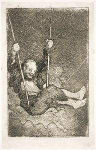 Bir salıncakta sihirbaz by Francisco de Goya