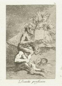 dindar itiraf Devota Meslek (nesne üzerindeki başlık) Los Caprichos (dizi adı) by Francisco de Goya
