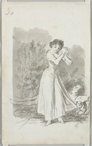 Ellerini Bir Adamın Çıplak Vücuduna Sıkan Genç Kadın (versi) by Francisco de Goya