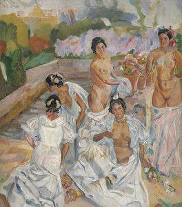 The Bath (Seville) - Iturrino, Francisco (1864-1924) - c. 1908 - Tuval üzerine yağlı boya - 200x174 - Museo Carmen Thyssen, Malaga by Francisco de Iturrino