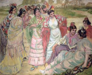 Şallı Kadın (tuval üzerine yağlı boya) by Francisco de Iturrino