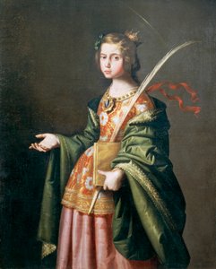 Thüringen Elizabeth'in portresi by Francisco de Zurbaran