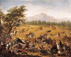 Avcılık, ç. 1780 (tuval üzerine yağlı boya) by Francisco de la Traverse