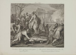 Pagan tanrılarının Polonya kralı I. Mieszko tarafından Smuglewicz, Franciszek (1745-1807) tarafından yok edilmesi. Litografi, 18. Yüzyıl Sonu.. Özel Koleksiyon