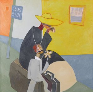Otobüs Durağı I, 2000 (tuval üzerine karışık teknik) by Francks Deceus