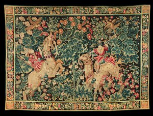 Egzotik yeşil goblen, muhtemelen Tournai, c.1520-50