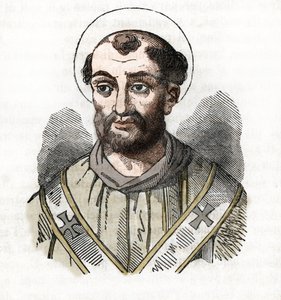 Antik Çağ: Papa Fabian'ın temsili (Fabian veya Fabian veya Fabianus) (236-250) Franco Mistrali'nin “Vatikan'ın Gizemi”nden Çizim by Franco Mistrali