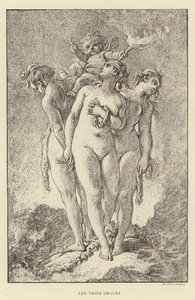 Üç Güzeller (gravür) by Francois (after) Boucher