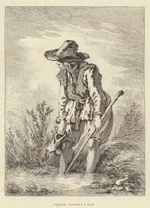 Sudan Geçen Köylü (gravür) by Francois (after) Boucher