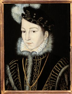 Charles IX, Fransa Kralı (1550 - 1574) portresi. Atelier de Francois Clouet (1515-1572), v. 1555. Ahşap üzerine yağlı boya. Karartma: 0,32 x 0,23m. Ahşap üzerine yağ. - Fransa Kralı Charles IX