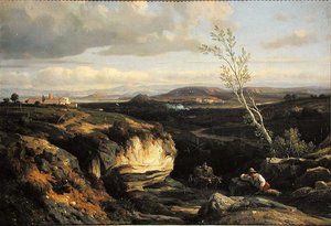 İtalyan Manzarası by Francois Antoine Leon Fleury