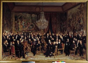 Louvre'da Nieuwerkerke Kontu ile Akşam Hediyeler arasında: Francois Marcellin Belirli de Canrobert (1809-1895), Eugene Delacroix (1798-1863), Camille Doucet (1812-1895), Jacques Fromental Levy dit Halevy (1799-1862) , Baron Georges Haussmann ( by François Auguste Biard