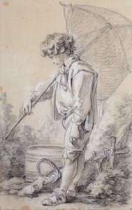 Bir ağ tutan bir çocuk by François Boucher