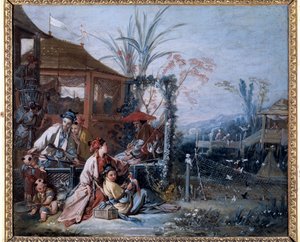 Chinoiserie: “Av”” Francois Boucher (1703-1770) tarafından yapılan tablo. Besancon Güzel Sanatlar Müzesi by François Boucher