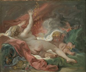 Danae, Boucher tarafından, Francois (1703-1770). Tuval üzerine yağlıboya. Boyut : 29x35 cm. Ulusal Müze Stockholm by François Boucher