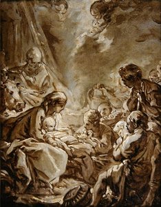 La Lumiere du Monde (panel üzerine kağıt üzerine yağlı boya) by François Boucher