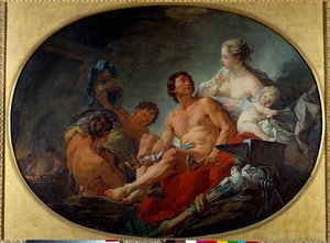 Francois Boucher (1703-1770) 1747 Sun'ın Vulkan Resminin demirhaneleri. 0.94x1.27m by François Boucher