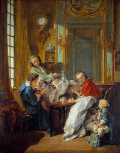 Burjuva bir iç mekanda öğle yemeği sahnesi. Francois Boucher (1703-1770) 1739 Güneş