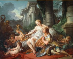 Rinaldo ve Armida - tuval üzerine yağlı boya by François Boucher