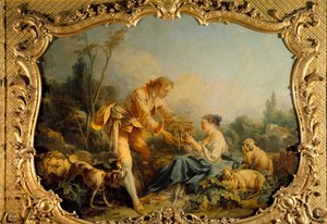 Memnun pastoral pastoral sahne. Francois Boucher (1703-1770) 1737 Paris tarafından tablo, ulusal arşivler by François Boucher