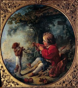 Bilim adamı köpek Boyama Francois Boucher (1703-1770) 18. yüzyıl Choletn Sanat ve Tarih Müzesi by François Boucher