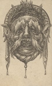 Dalıştan Uzun Kaşlı ve Bıyıklı Maske ve Sarkan Bezli Bir Başlık..., ca. 1635-45. by Francois Chauveau