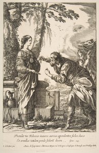 Rebecca ve Eliezer. by Francois Chauveau