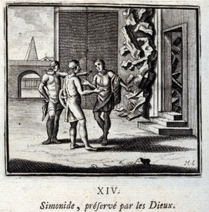Simonides Tanrılar tarafından korur. Jean de La Fontaine