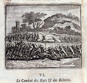 Noyee konan. Dæmisögur eftir Jean de La Fontaine (1621-95). Myndskreyting eftir François Chauveau (1613-1676). Útgáfa 1728. by Francois Chauveau
