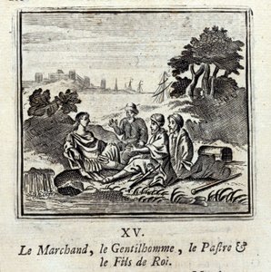 Tüccar, Centilmen, Patra ve Kralın Oğlu. Jean de La Fontaine