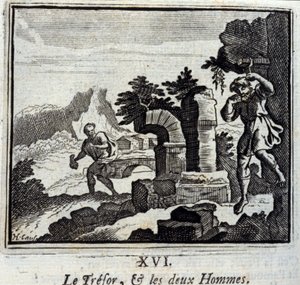 Hazine ve iki adam. Jean de La Fontaine