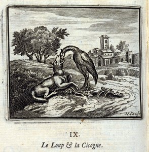 Kurt ve leylek. Jean de La Fontaine