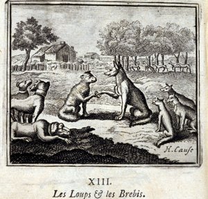 Kurtlar ve koyunlar. Jean de La Fontaine