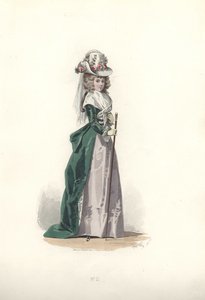 Şapkalı ve fraklı kadın, Marie Antoinette dönemi.
