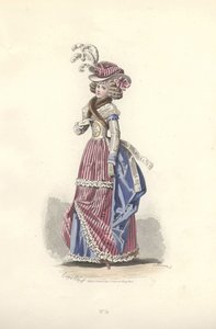 Üç renkli kıyafetli kadın, Marie Antoinette dönemi. by Francois Claudius Compte Calix