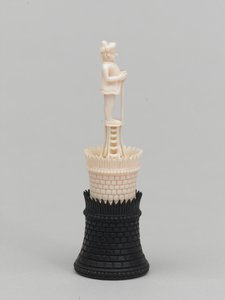 Siyah kale, satranç taşı, Hindistan, 1820 dolaylarında