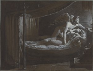 Lambayı Söndüren Ruhlu Aşk Tanrısı by Francois Edouard Picot