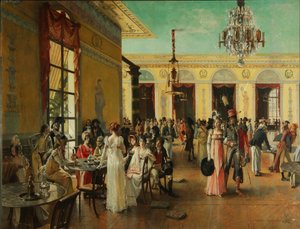 Café Frascati Napolyon Zamanından Bir Sahne=, 1893 by Francois Flameng