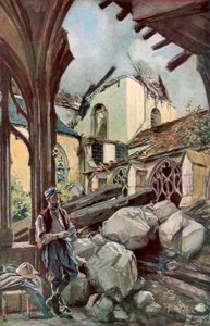 Verdun Manastırı ve Katedrali, Fransa, Haziran 1916, 1926. by Francois Flameng