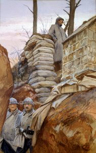 Mont Renault gözetleme noktası (Nisan 1918). Francois Flameng
