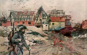 Ablain-Saint-Nazaire Harabeleri, Artois, Fransa, 18 Aralık 1915, 1926. by Francois Flameng