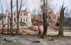 Bir Evin Harabeleri, Soupir, Birinci Dünya Savaşı, Nisan 1917. by Francois Flameng