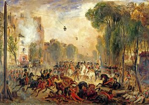Giuseppe Fieschi (1790-1836) Boulevard du Temple, Kral Louis-Philippe'e (1773-1850) Suikast Girişimi, 28 Temmuz 1835 (tuval üzerine yağlı boya)