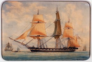 Corvette La Favorita, suluboya, Francois Roux (1811-1882), Fransa