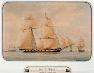Gulet La Gazelle, Francois Roux (1811-1882), suluboya, Fransa