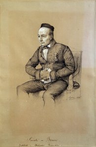 Charles Augustin Sainte Beuve (1804-1869), Fransız edebiyat eleştirmeni ve yazar portresi. Francois Joseph Heim