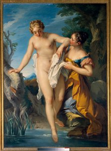 Bir yüzücü ve bir sonraki resmi Francois Le Moyne (1688-1737). 18. yüzyıl. karartmak 1,63 x 1,17 m Turlar, Musee des Beaux Arts