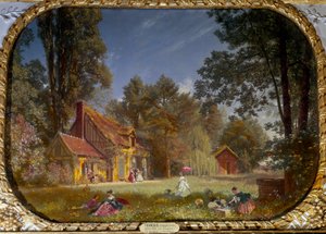 Chantilly mezrasının görünümü. 1772 ve 1774 yılları arasında Conde Prensi için mimar Jean Francois Leroy tarafından inşa edilen bina. Francois Louis Francais