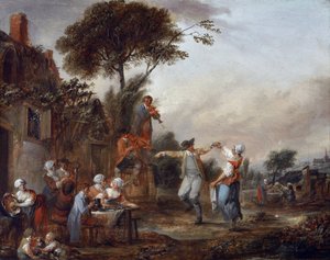 Köy Partisi (resim) by Francois Louis Joseph Watteau